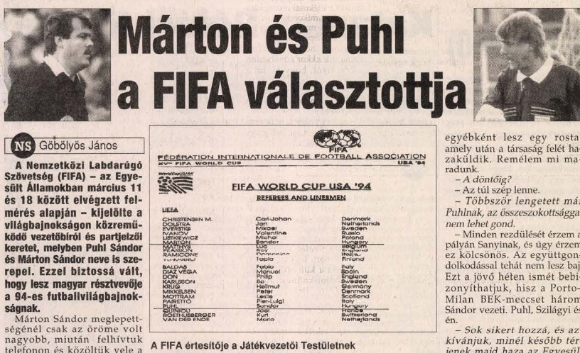 FIFA: Puhl és Márton a választott
