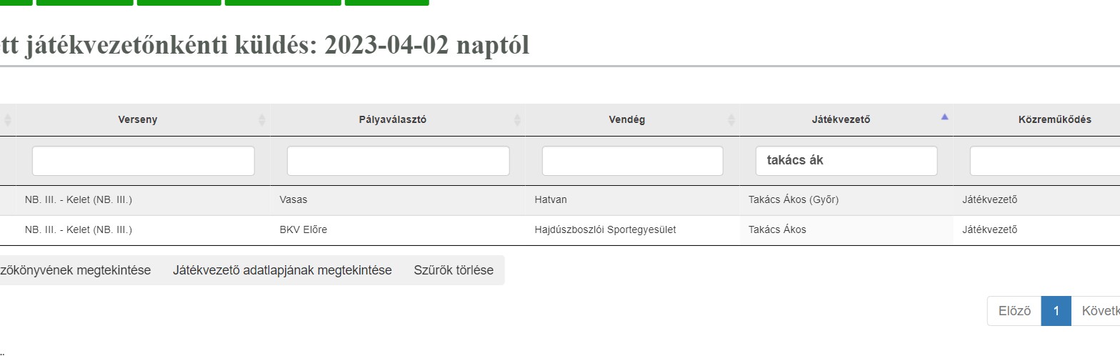 MLSZ adatbank előtt járunk